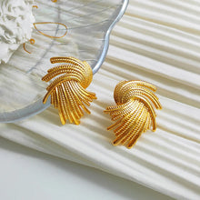 Load image into Gallery viewer, Gold Geometric Twist Earrings
