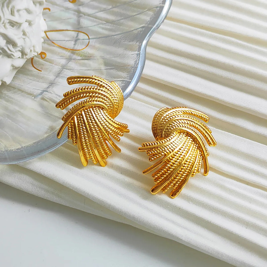 Gold Geometric Twist Earrings