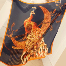 Load image into Gallery viewer, Golden Peacock - Large Silky Scarf
