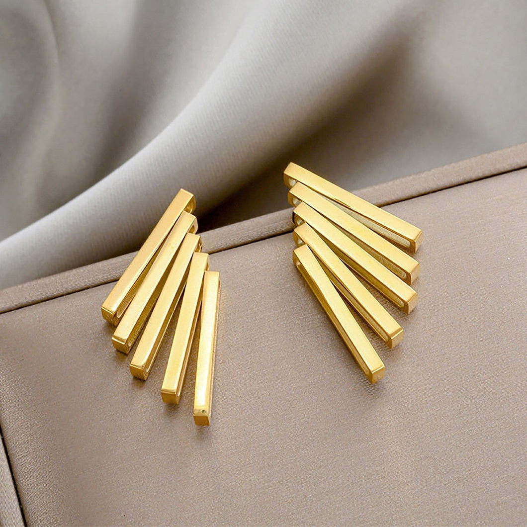 Gold Sequence Geometric Earrings