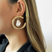 Load image into Gallery viewer, Inverted Hoop Large Statement Earrings
