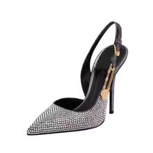 Load image into Gallery viewer, Sequined Rhinestone High Heels
