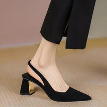 Load image into Gallery viewer, Elegant Inner Gold Heels [Black/Beige]
