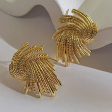 Load image into Gallery viewer, Gold Geometric Twist Earrings
