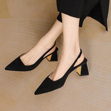 Load image into Gallery viewer, Elegant Inner Gold Heels [Black/Beige]
