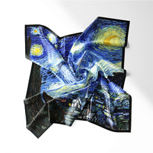 Load image into Gallery viewer, The Starry Night - Silky Neckerchief with Van Gogh Painting (21&quot;x21&quot;)
