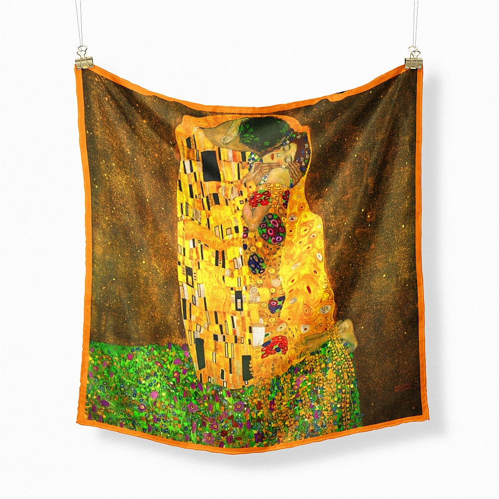 The Kiss - Silky Neckerchief with Gustav Klimt Painting (21