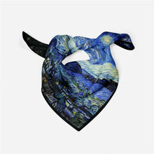 Load image into Gallery viewer, The Starry Night - Silky Neckerchief with Van Gogh Painting (21&quot;x21&quot;)
