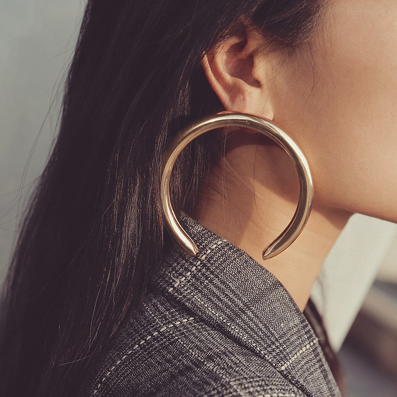 Inverted Hoop Large Statement Earrings