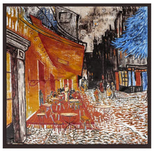 Load image into Gallery viewer, Café Terrace at Night - Silky Scarf with Van Gogh Painting (35&quot;x35&quot;)
