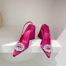 Load image into Gallery viewer, Trapeze Heel Rhinestone Shoes
