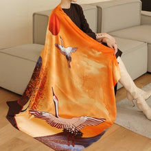 Load image into Gallery viewer, SUNSET CRANES - Large Silky Scarf [2 color variants]
