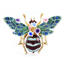 Load image into Gallery viewer, Gemstone Bee Brooch
