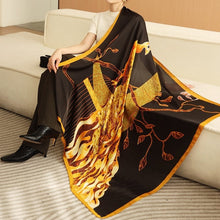 Load image into Gallery viewer, Golden Peacock - Large Silky Scarf
