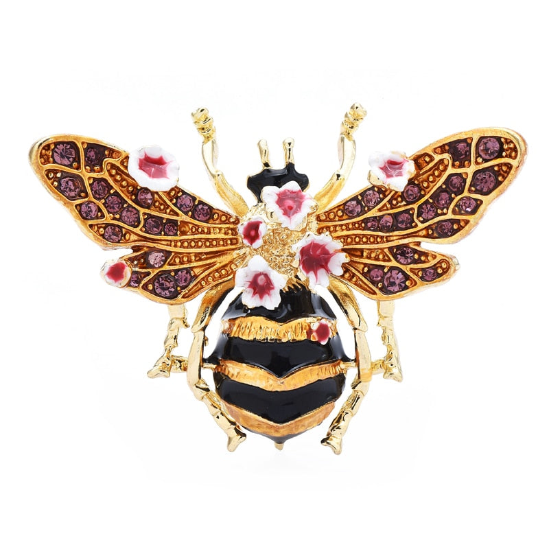 Gemstone Bee Brooch