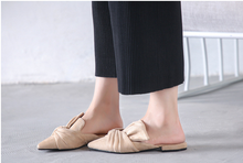 Load image into Gallery viewer, Butterfly Bow Suede Mules [Blue/Apricot/Black]
