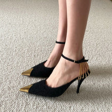 Load image into Gallery viewer, Gold Toe Heel with Golden Chain Strap
