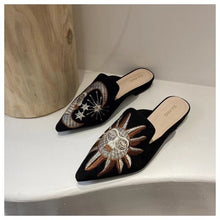 Load image into Gallery viewer, CHIC Sun &amp; Moon Embroidery Fashion Mules
