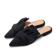 Load image into Gallery viewer, Butterfly Bow Suede Mules [Blue/Apricot/Black]
