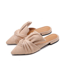 Load image into Gallery viewer, Butterfly Bow Suede Mules [Blue/Apricot/Black]
